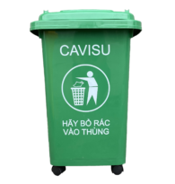 Thùng rác nhập khẩu CAVISU 60 lít màu xanh lá